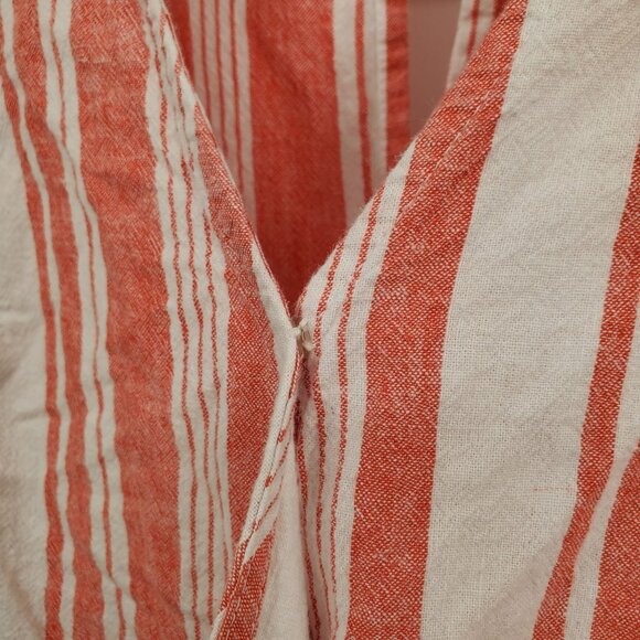 Old Navy Linen Blend Jumpsuit Women Size Medium Striped Sleeveless V Neck - Picture 4 of 13